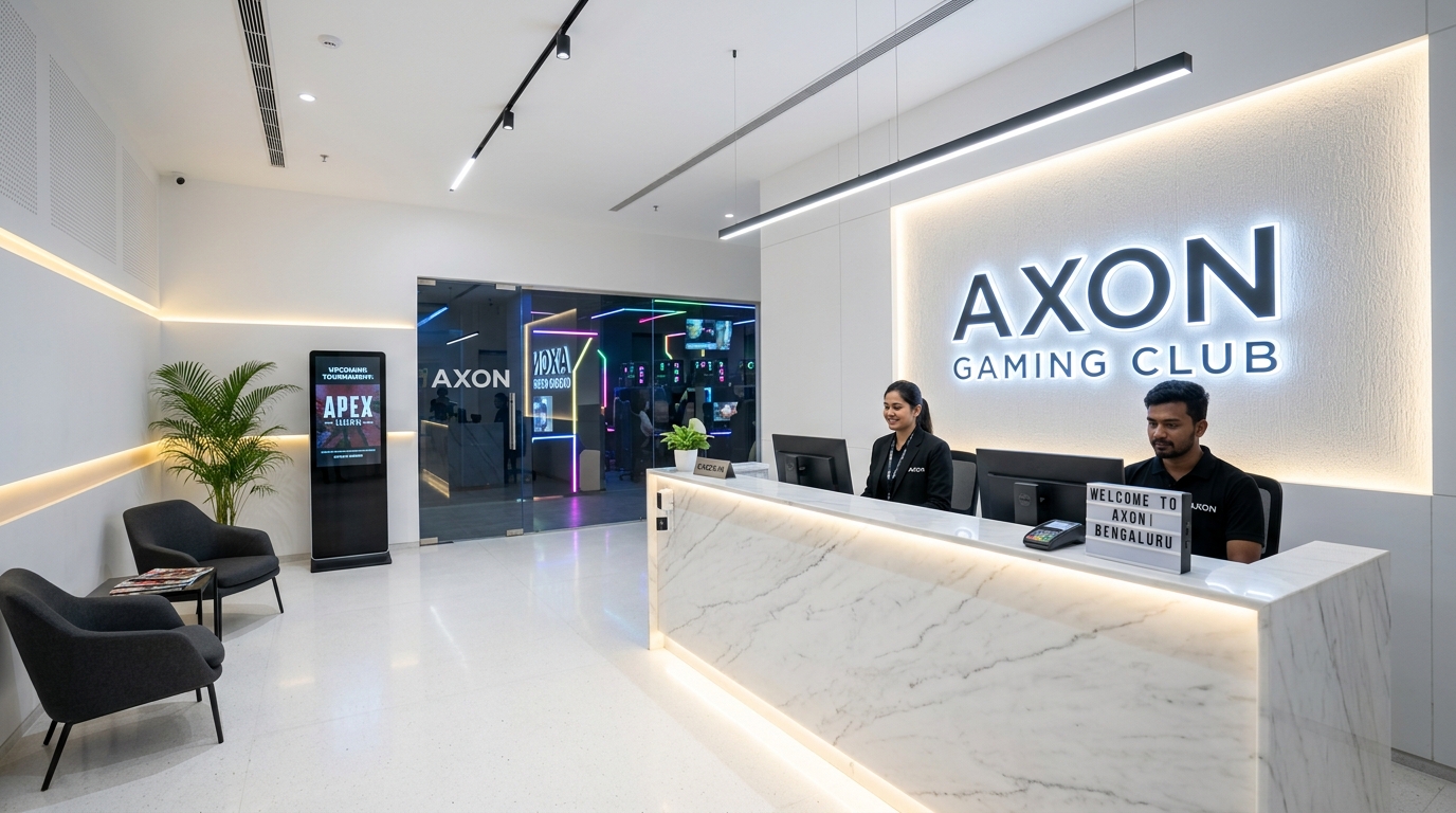 PixelArena reception and welcome desk